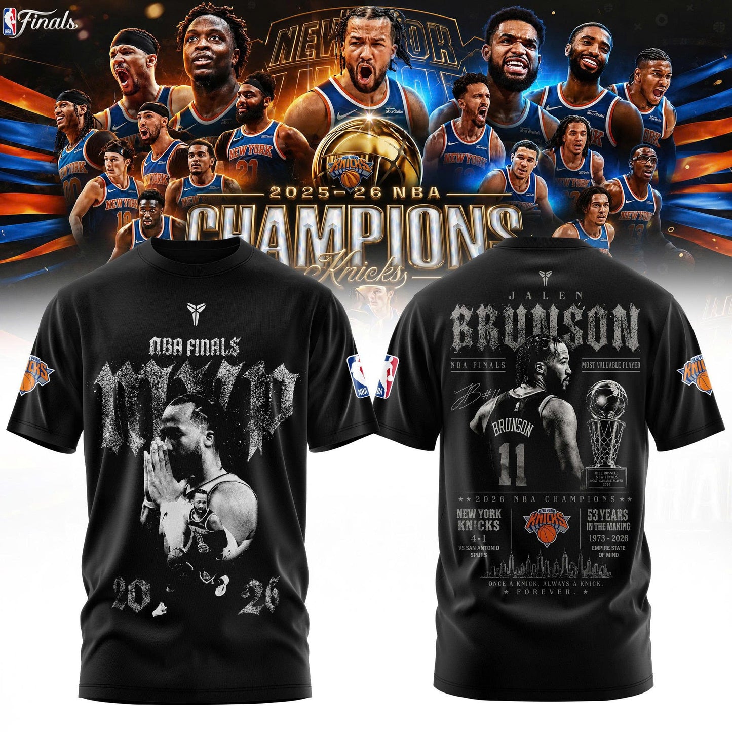_ Jalen Brunson New York Knicks 2026 Finals MVP T-Shirt