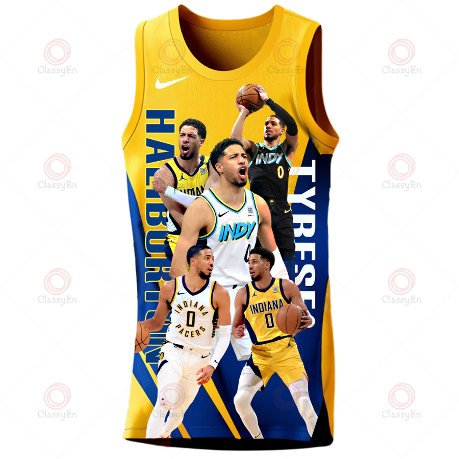 Indiana Pacers Tyrese Haliburton Indiana Basketball 3D Basketball Jersey