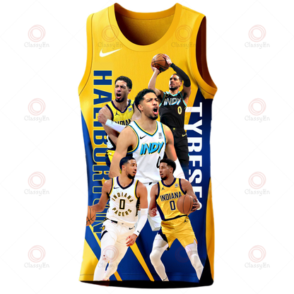 Indiana Pacers Tyrese Haliburton Indiana Basketball 3D Basketball Jersey