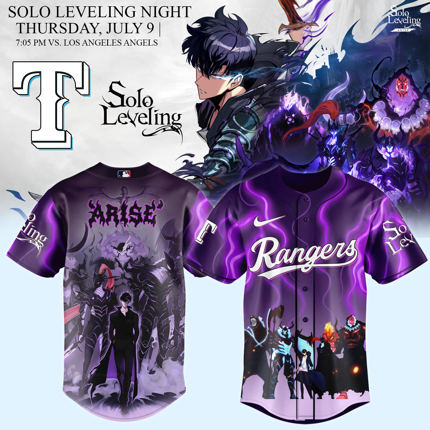 __.Texas Rangers x Solo Leveling Limited Baseball Jersey 2