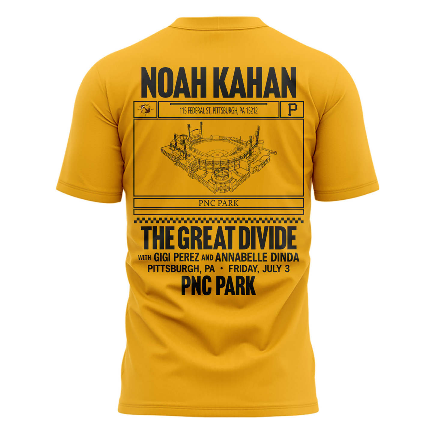 Limited Edition Pittsburgh Pirates x Noah Kahan Yellow Tshirt 2026
