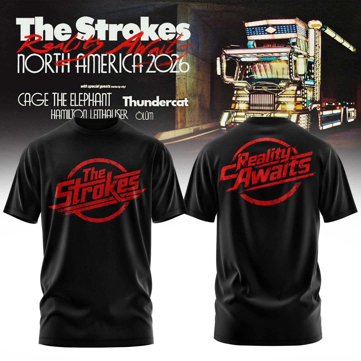 _ The Strokes – Reality Awaits Tour 2026 Edition Tee