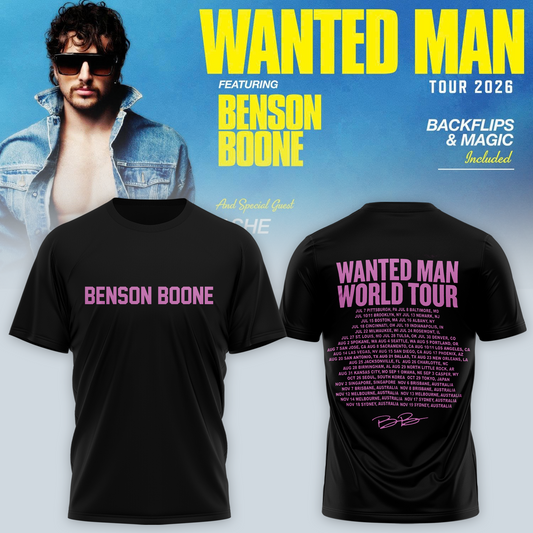 ..Benson Boone Wanted Man signed TShirt