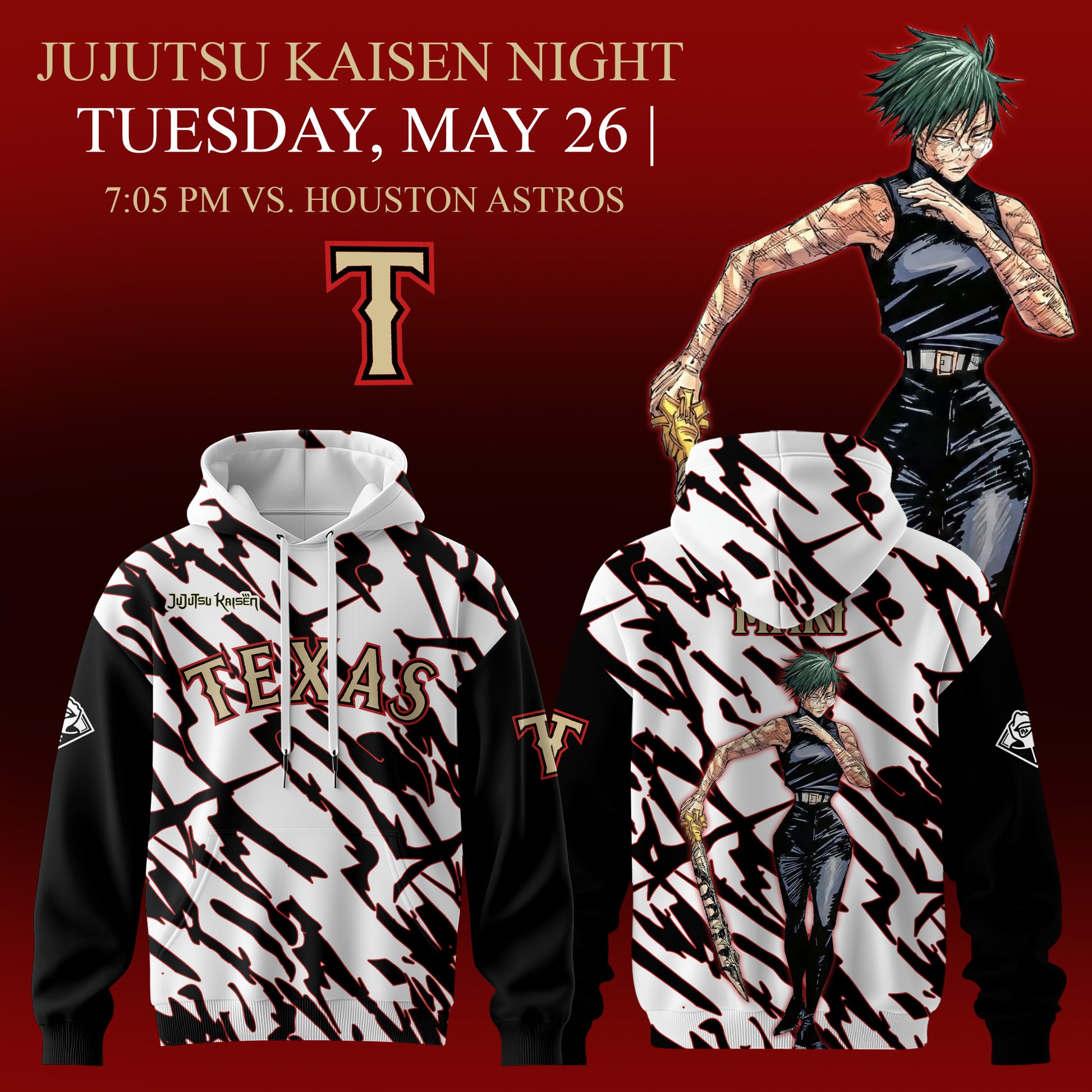 _,,,Texas Rangers x Jujutsu Kaisen 2026 Hoodie