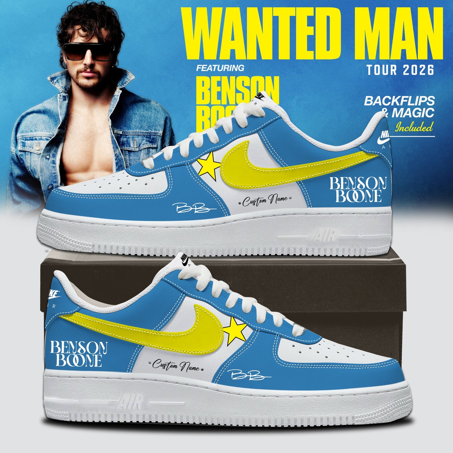 ..Benson Boone Wanted Man signed Shoes 11