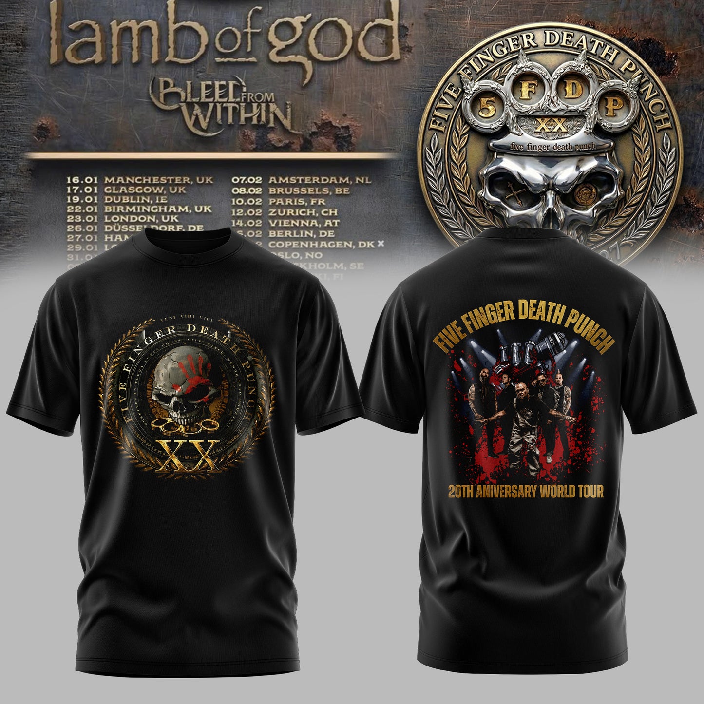 Golden Wreath Skull Tshirt Edition