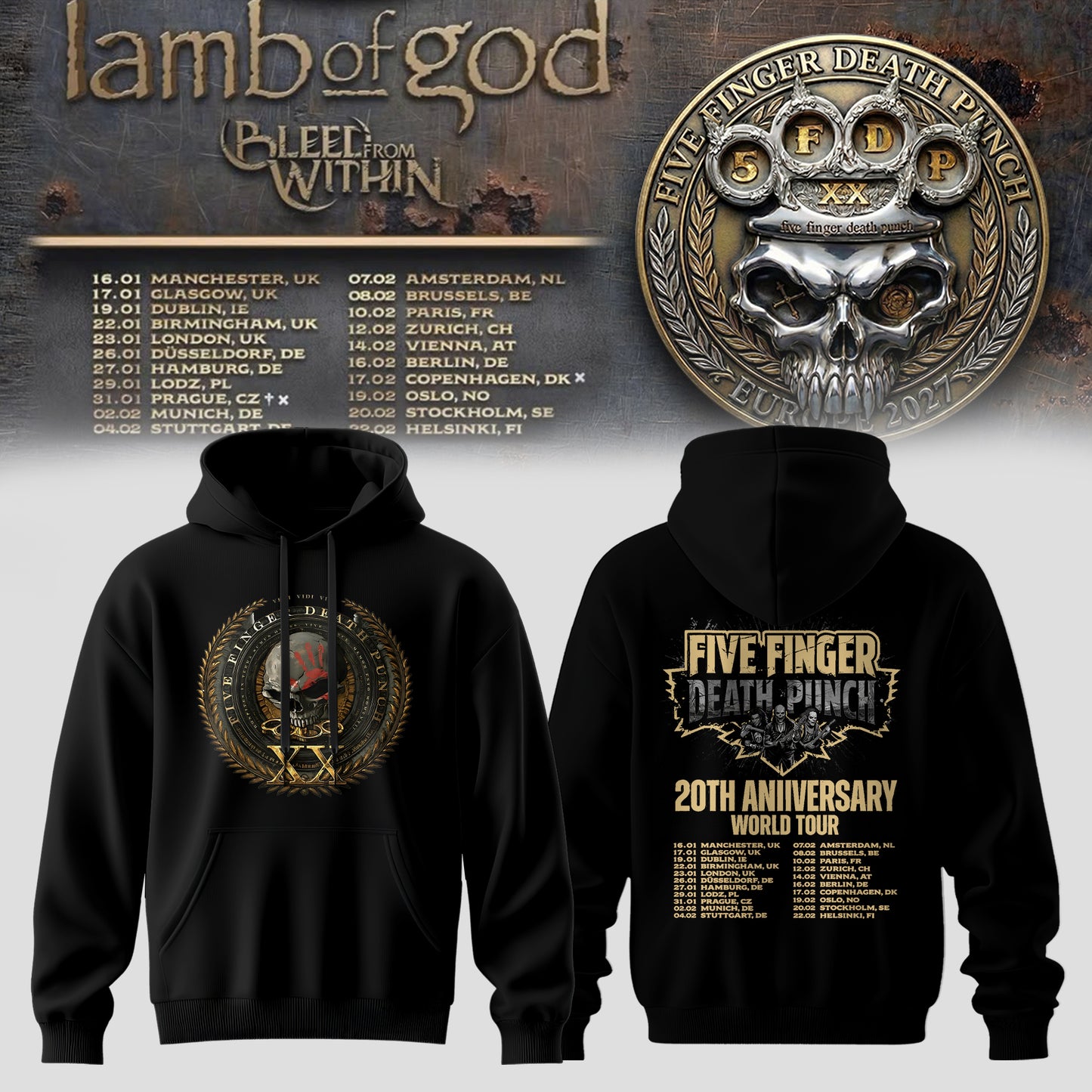 Golden Wreath Skull Hoodie Edition