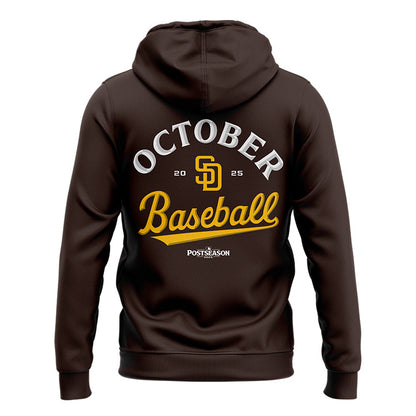 San Diego Padres Brown 2025 Postseason Locker Room Zip Hoodie