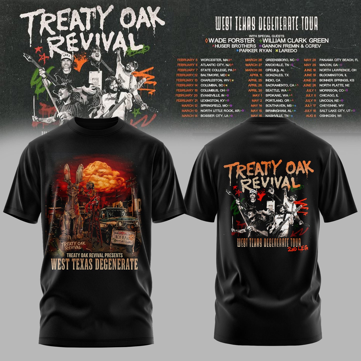 Treaty Oak Revival – West Texas Degenerate Tour Tee