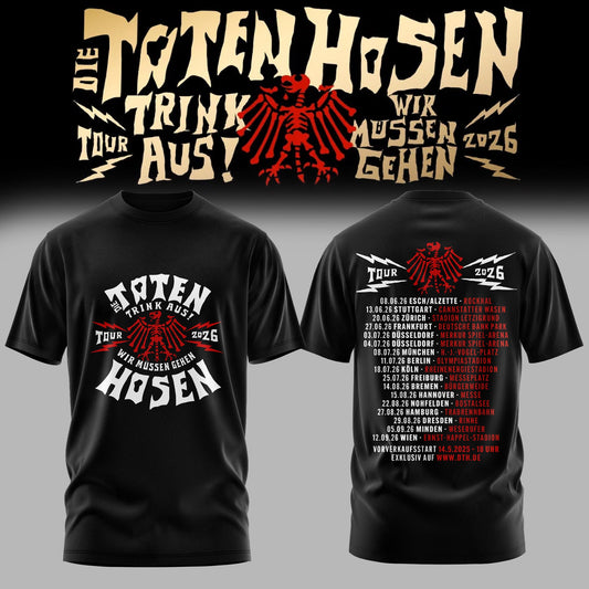 Die Toten Hosen: Trink Aus! Wir Müssen Gehen – Tour 2026 Limitiertes T-Shirt