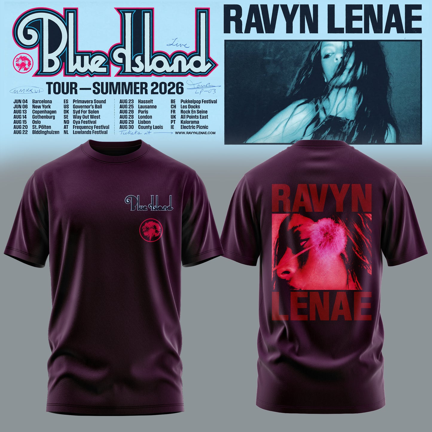 Ravyn Lenae “Blue Island” Tour Tshirt Collection Is Here