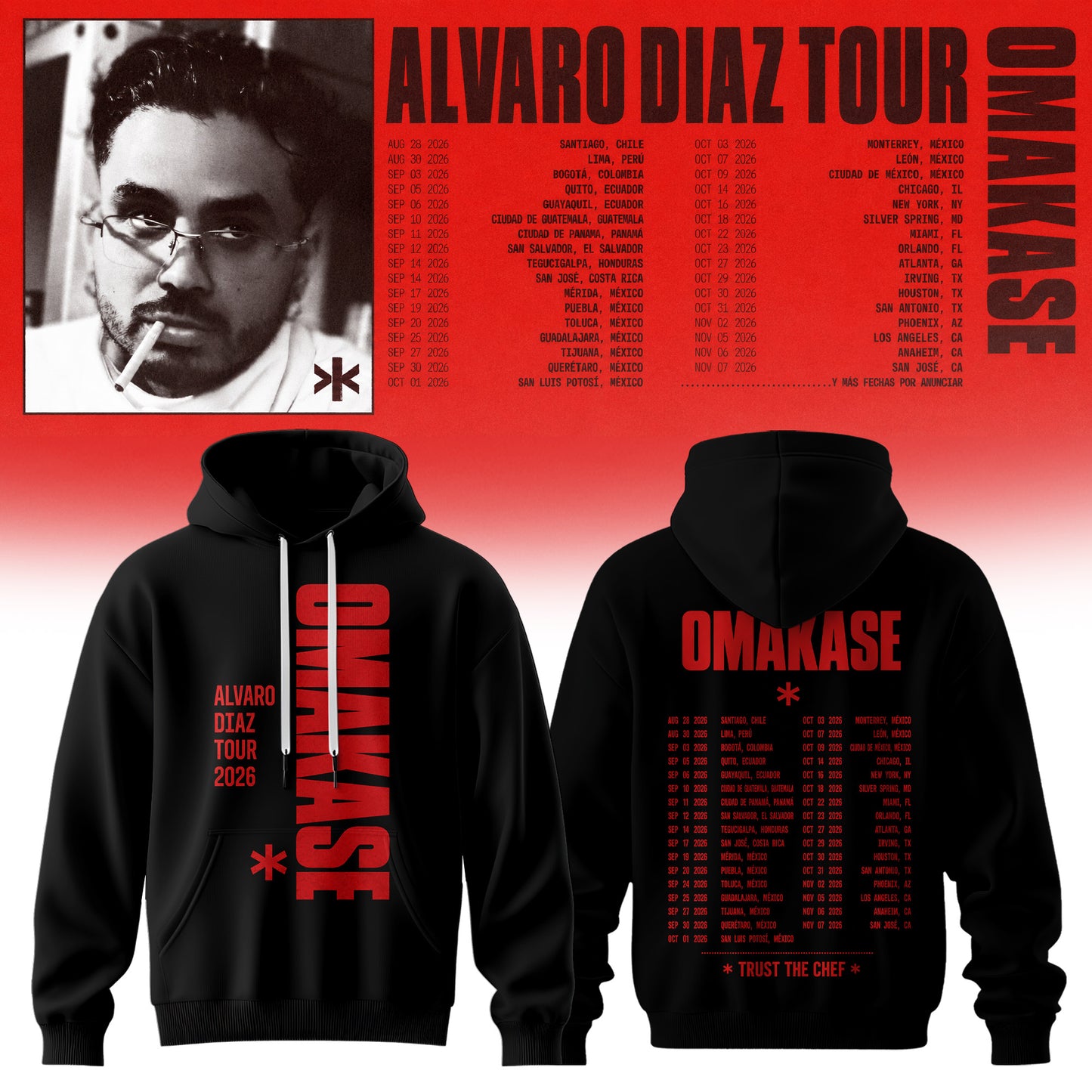 Álvaro Díaz Omakase 2026 Tour Merch Hoodie