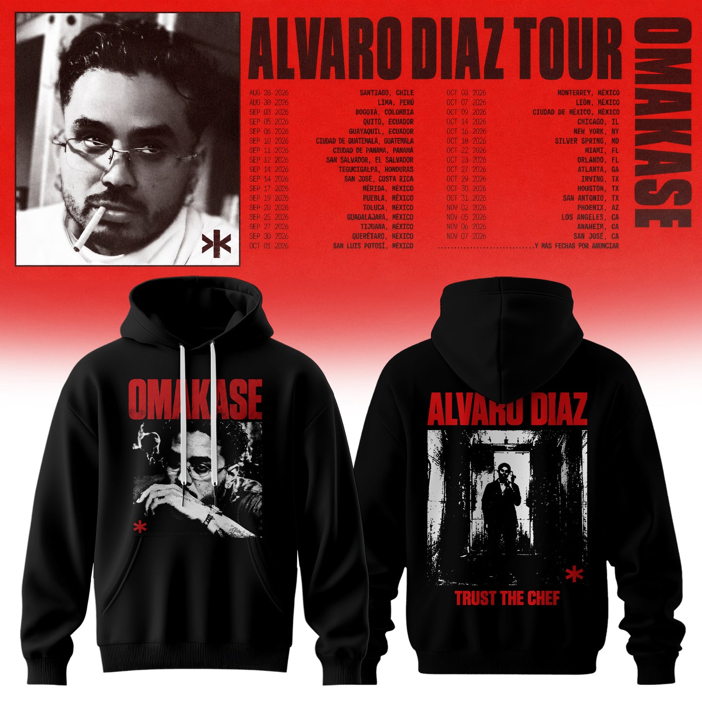 Álvaro Díaz Omakase 2026 Tour Merch Hoodie