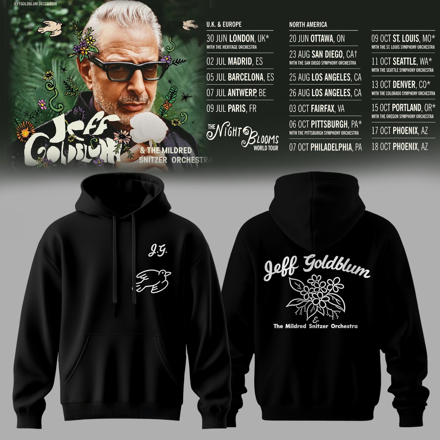 JEFF GOLDBLUM LIMITED EDITION TOUR HOODIE COLLECTION
