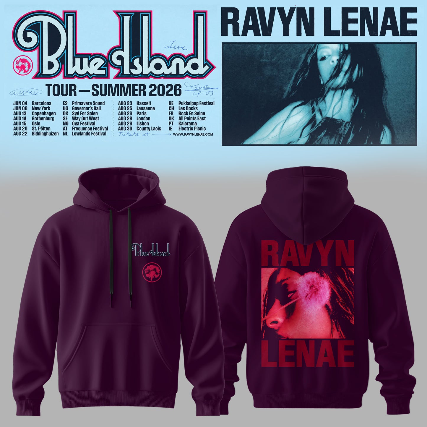 Ravyn Lenae “Blue Island” Tour Hoodie Collection Is Here