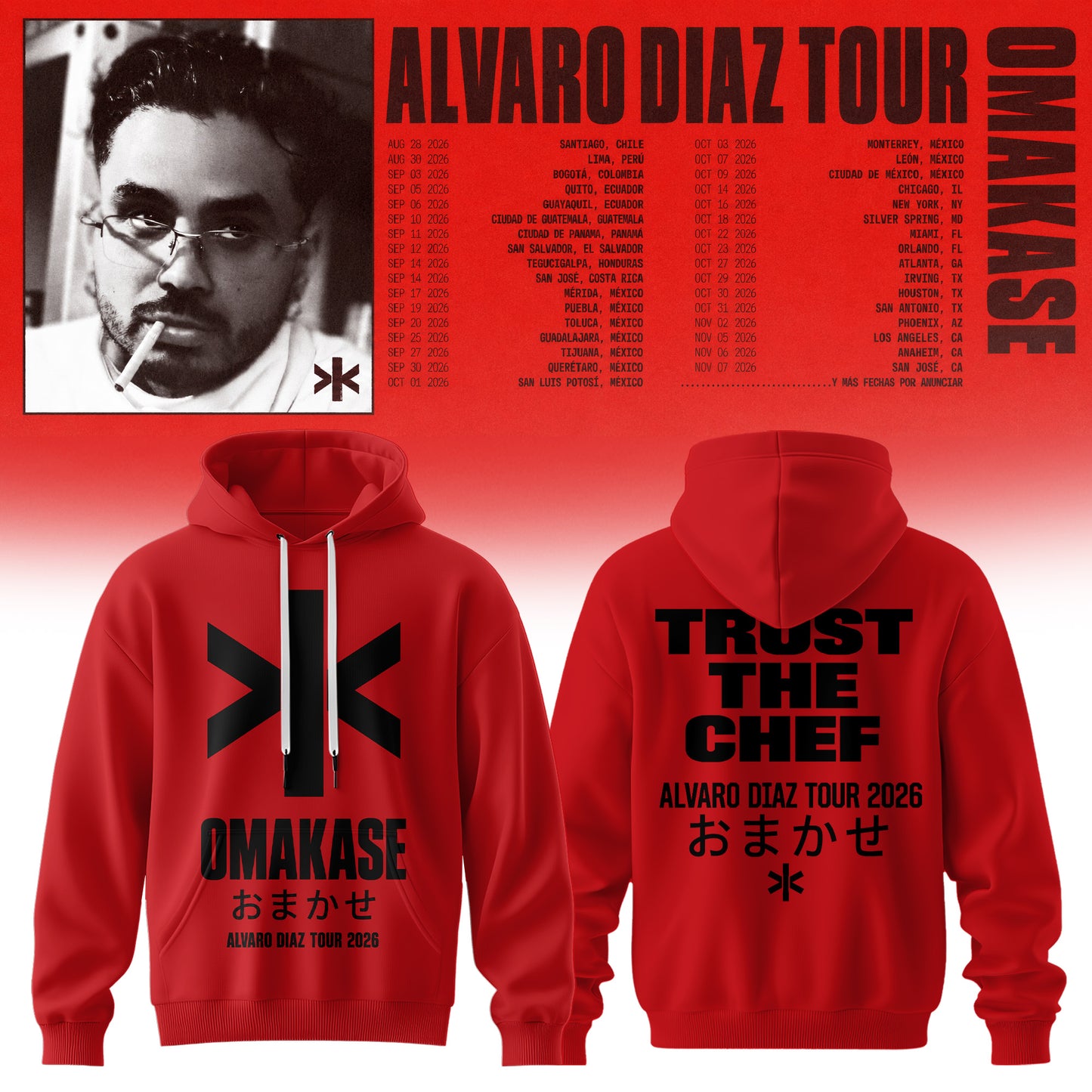 Álvaro Díaz Omakase 2026 Tour Merch Hoodie