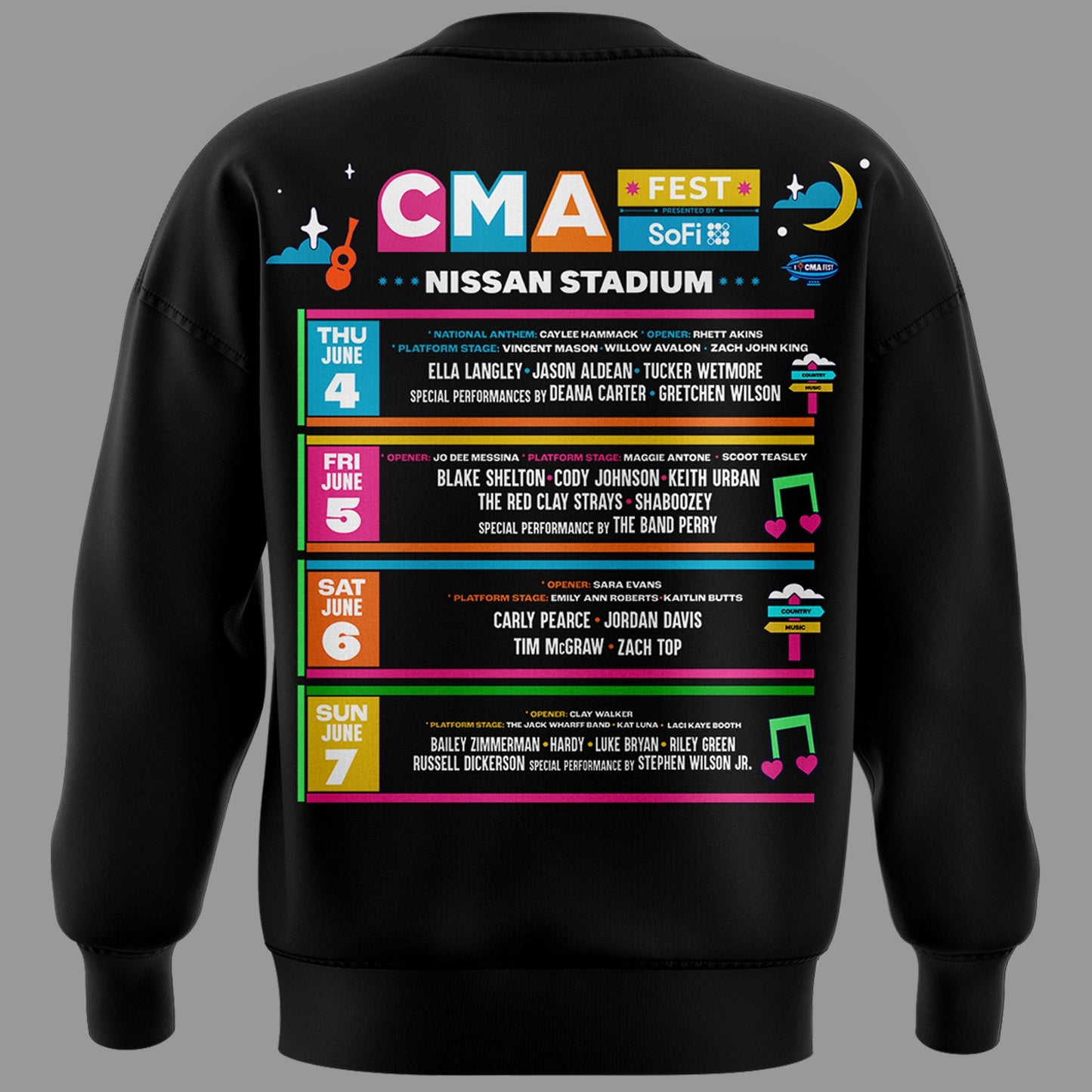 Limited Edition CMA FEST Black Sweatshirt 2026