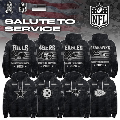 .ALL TEAM 2026 Salute to Service Hoodie custom personalization and service branch Limited Edition + Selling Out Fast (PICK ONE TEAM)