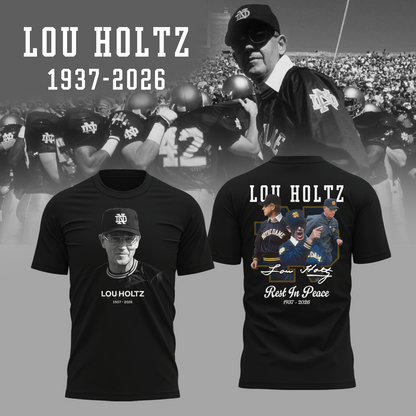 Limited Edition Irish FB Remembering the life and legacy of Lou Holtz 1937-2026 TShirt