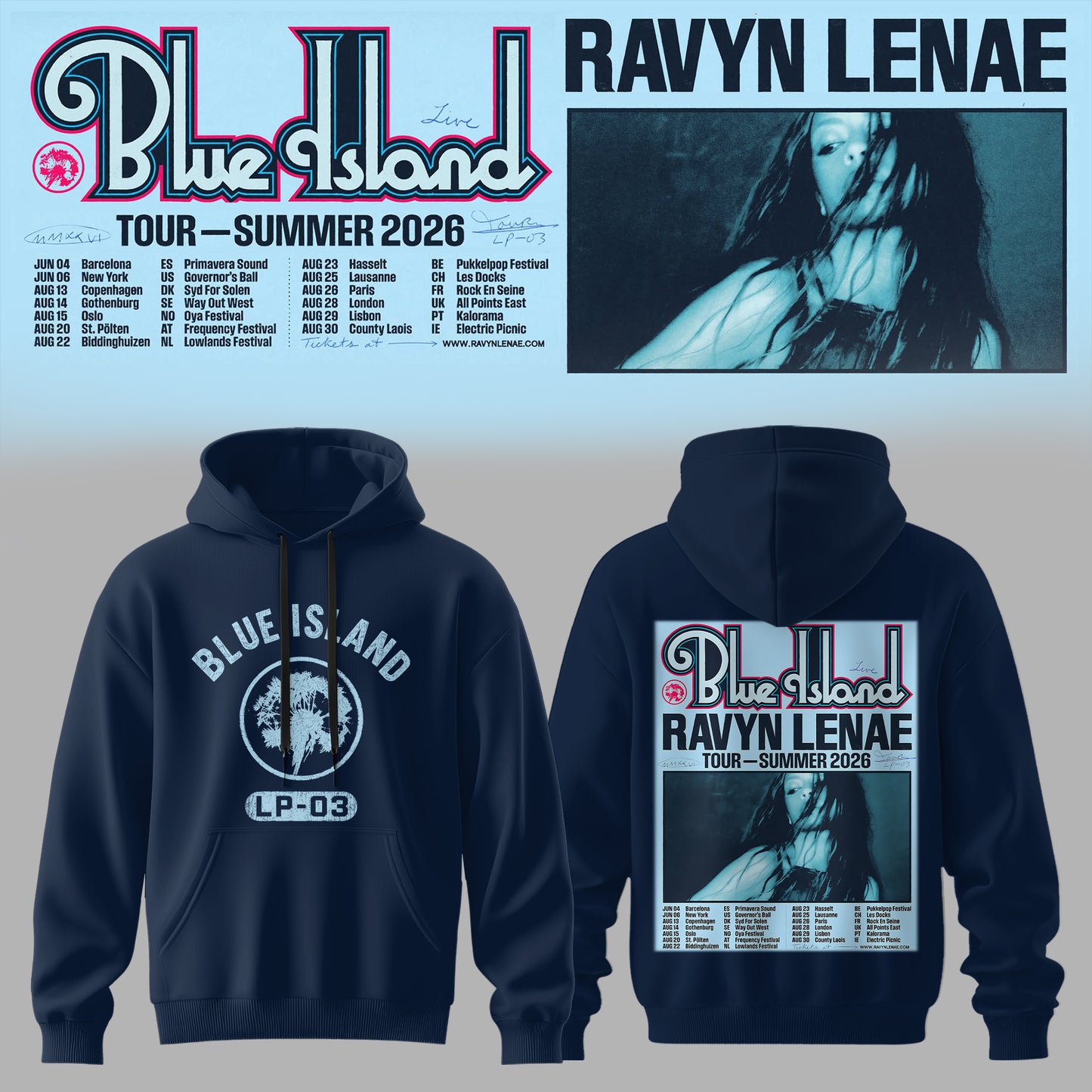Ravyn Lenae “Blue Island” Tour Hoodie Collection Is Here