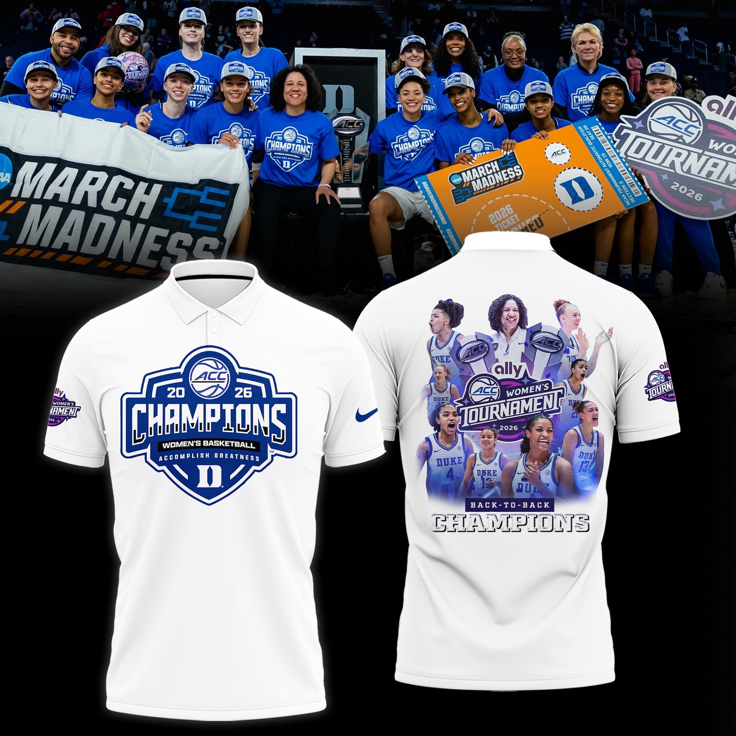 Duke Blue Devils 2026 ACC Women’s Basketball Tournament Champions Limited Edition Shirt