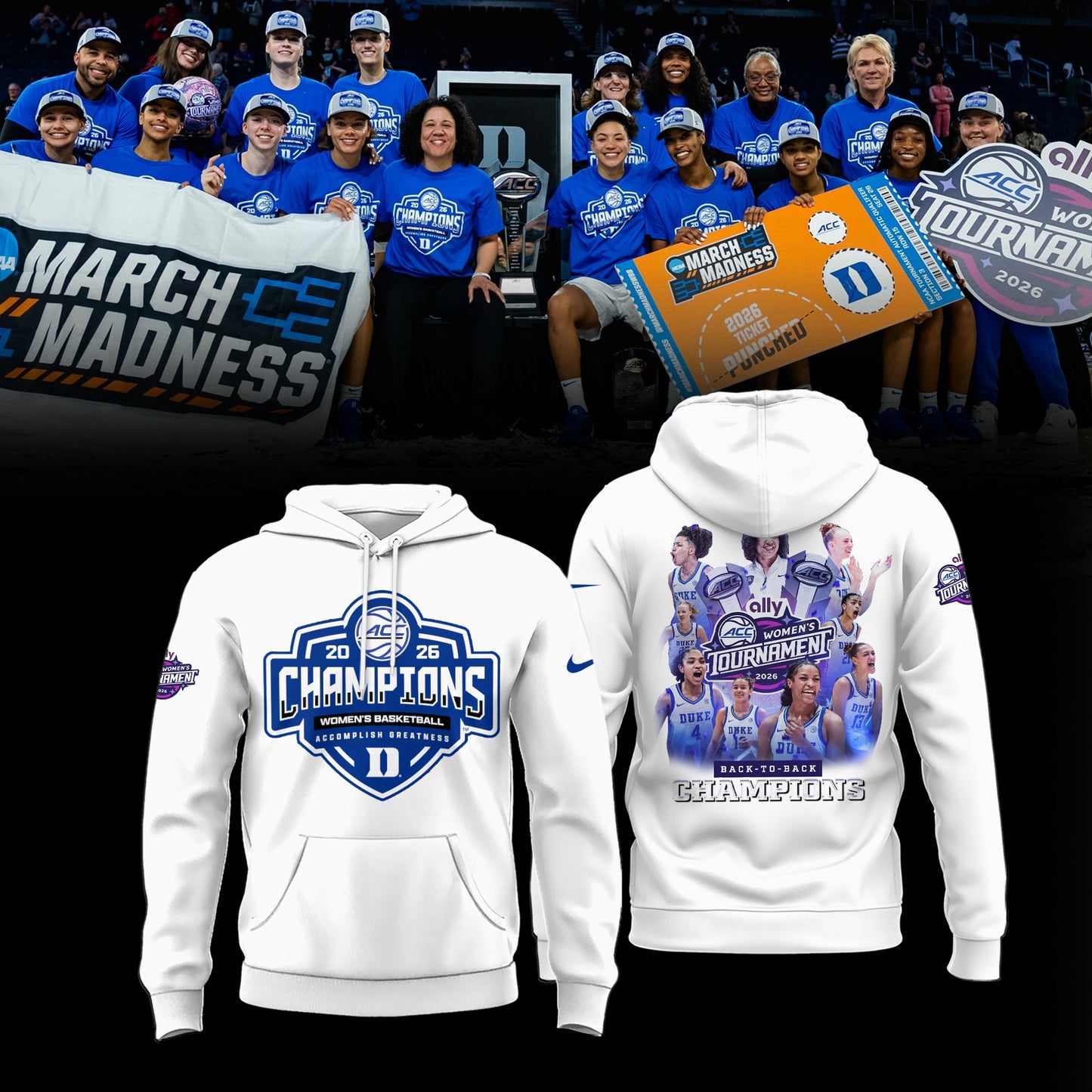Duke Blue Devils 2026 ACC Women’s Basketball Tournament Champions Limited Edition Shirt