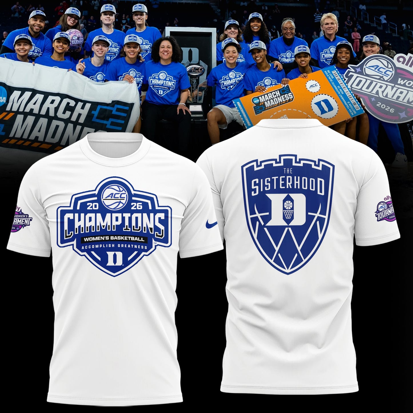 Duke Blue Devils 2026 ACC Women’s Basketball Tournament Champions Limited Edition Shirt