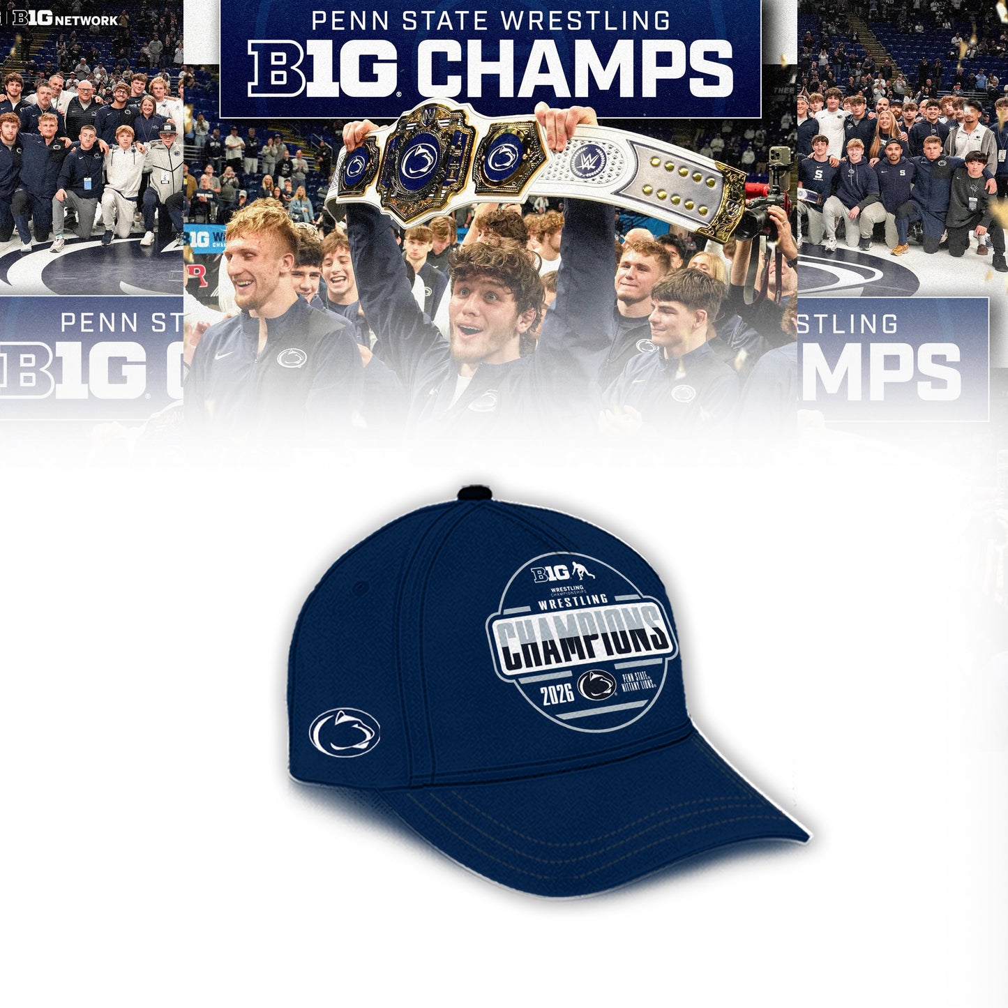 Penn State Nittany Lions 2026 Big Ten Men’s Wrestling Tournament Champions Limited Edition T Shirt