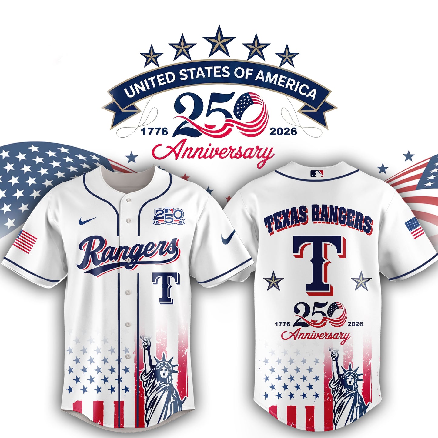 Full Team Baseball 250th Anniversary United States Semiquincentennial Special Jersey