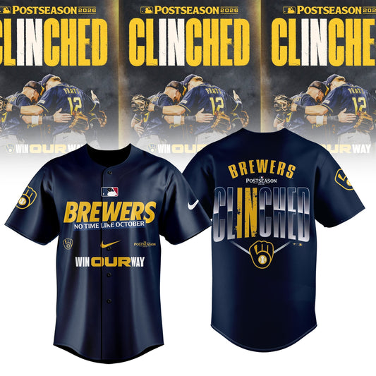 Limited Edition Milwaukee Brewers Postseason 2026 Clinched Jersey