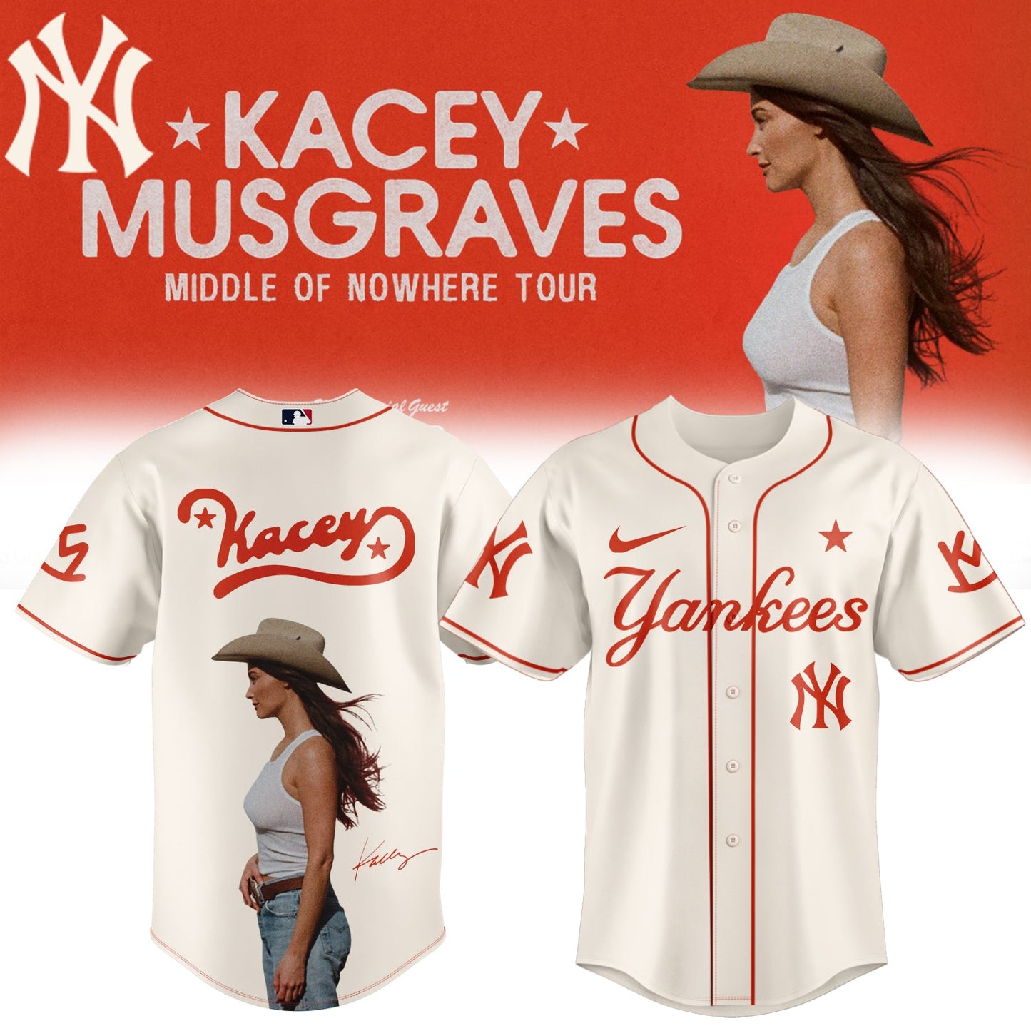 ,,Baseball X Kacey Musgraves Middle of Nowhere Tour Signed Jersey 1