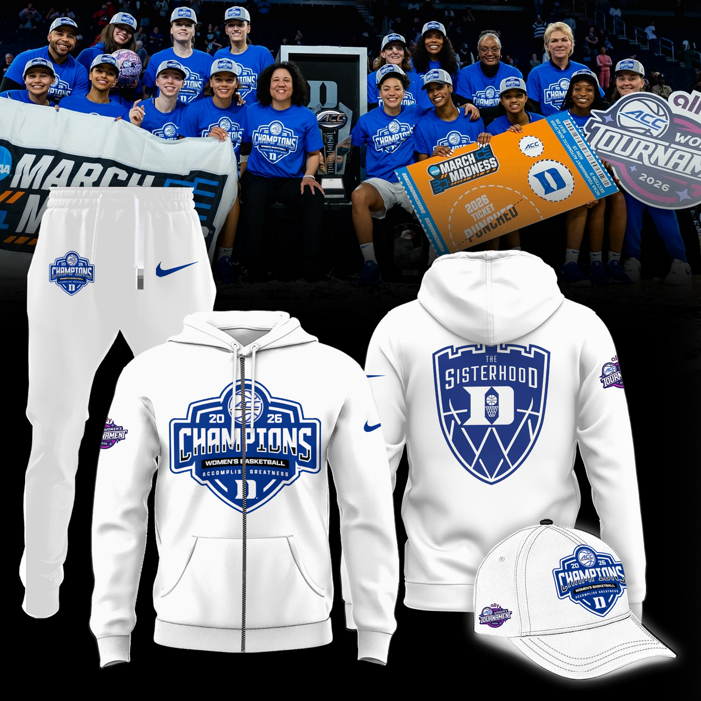 Duke Blue Devils 2026 ACC Women’s Basketball Tournament Champions Limited Edition Shirt