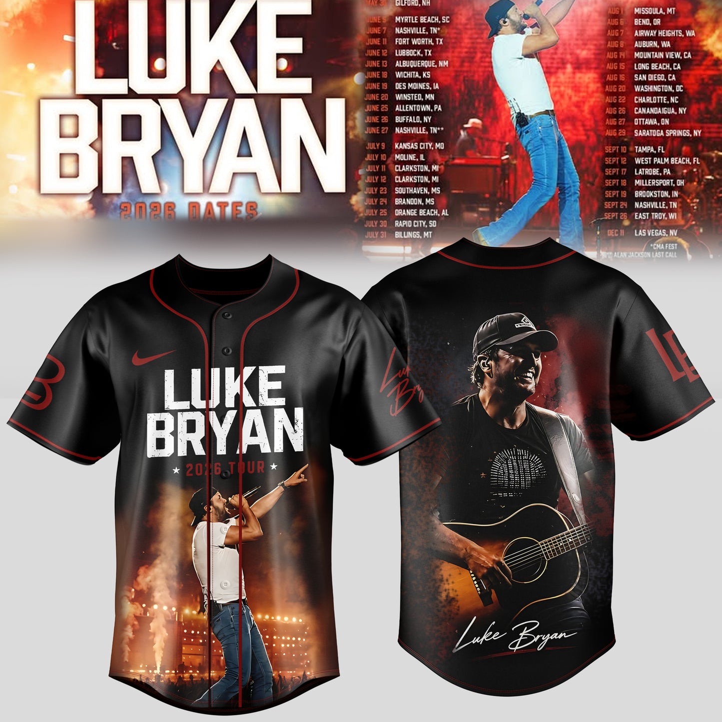 _LUKE BRYAN 2026 TOUR MERCH – COUNTRY NIGHTS JERSEY