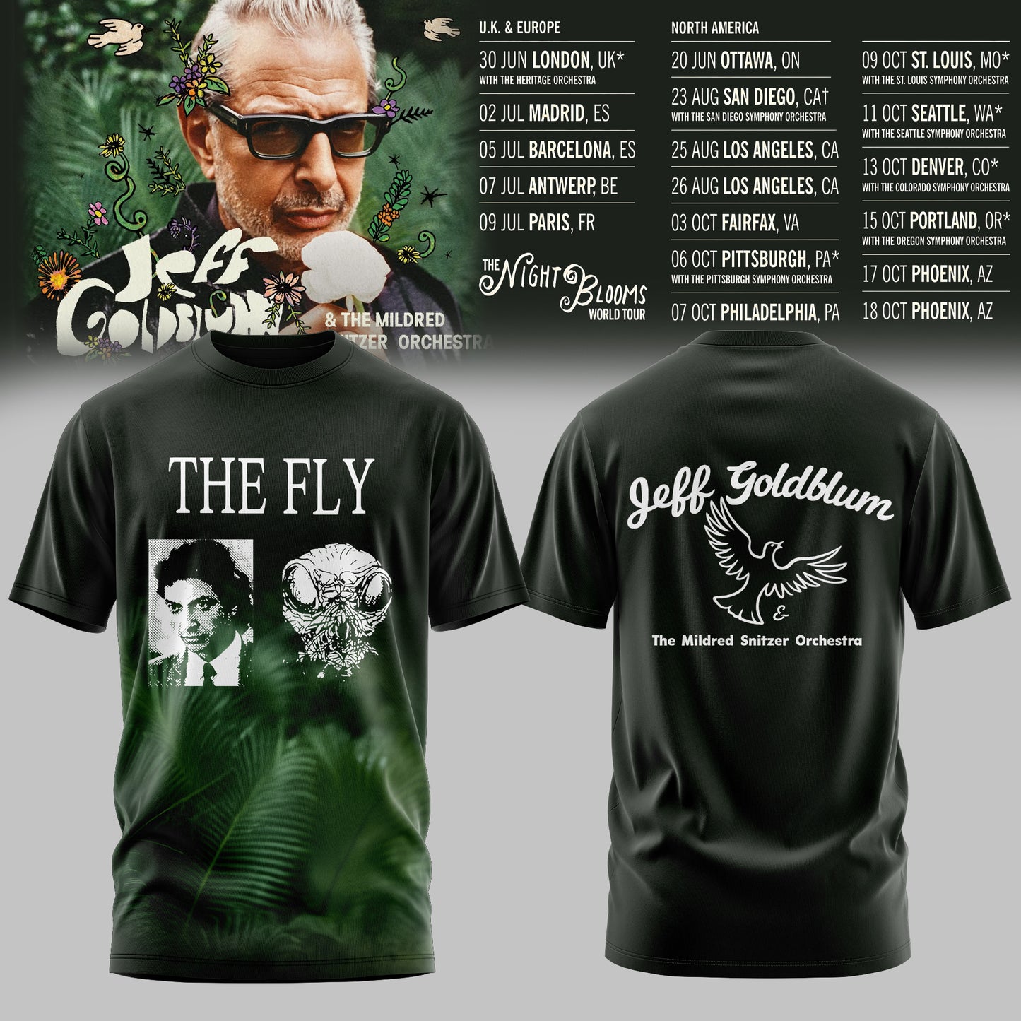 JEFF GOLDBLUM LIMITED EDITION TOUR TSHIRT COLLECTION