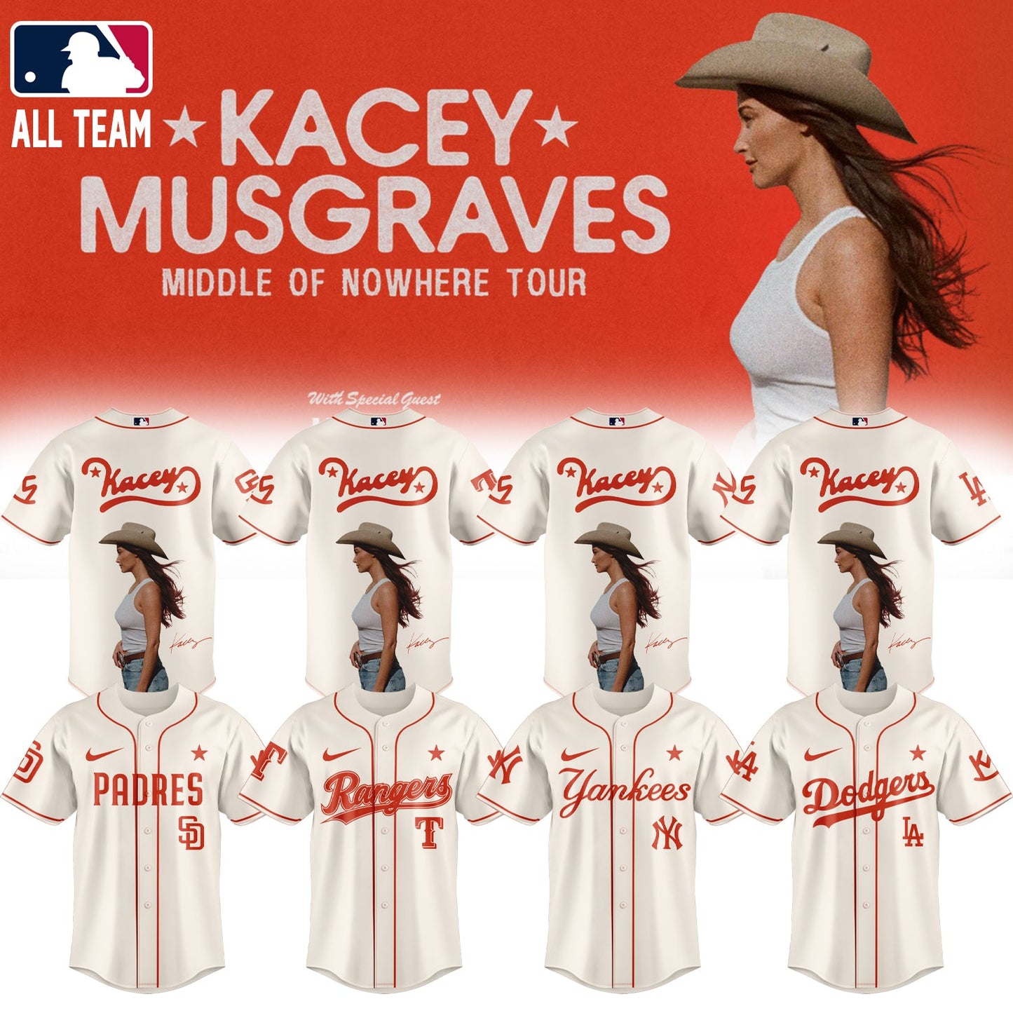 ,,Baseball X Kacey Musgraves Middle of Nowhere Tour Signed Jersey 1