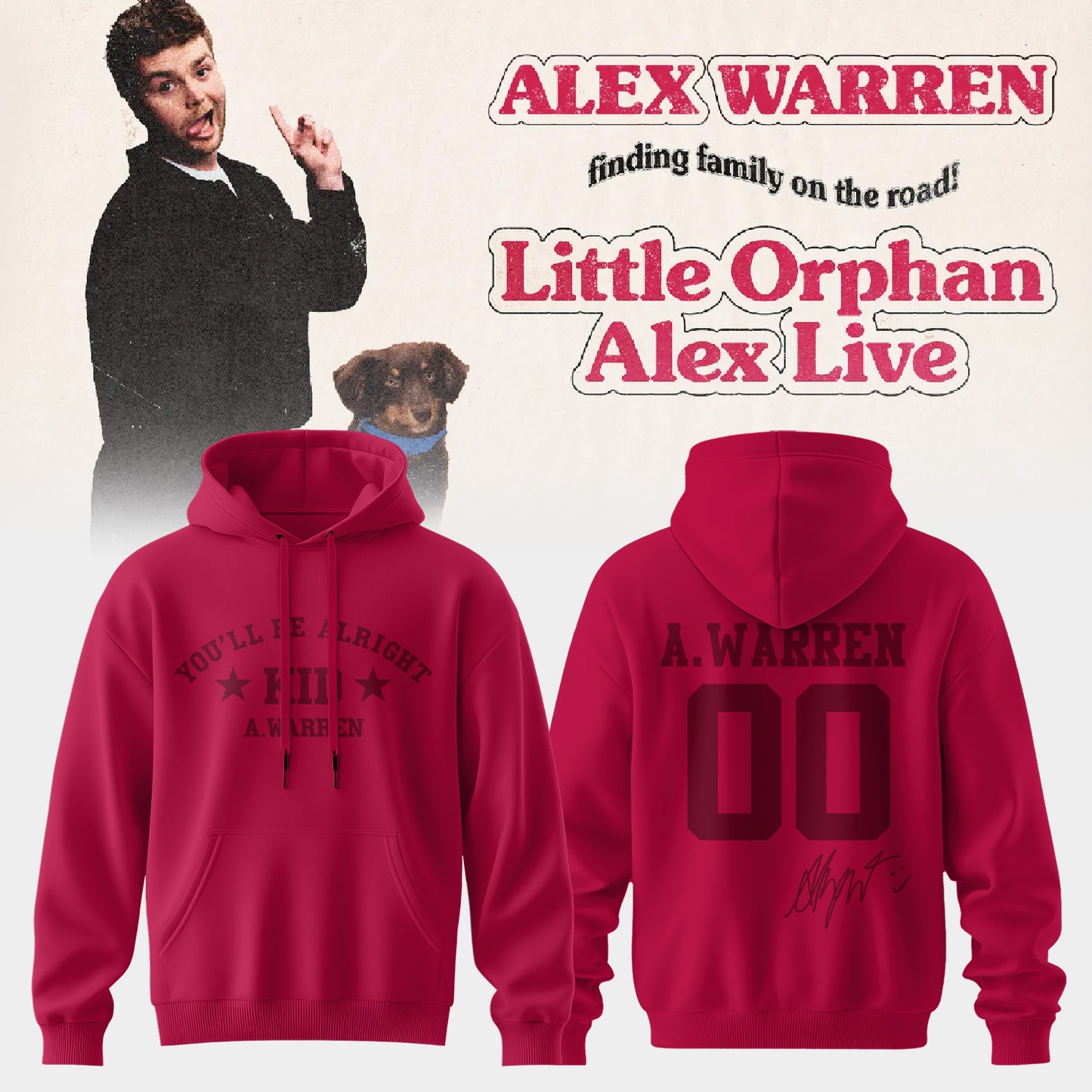 ,Alex Warren’s “Little Orphan Alex” Tour Hoodie