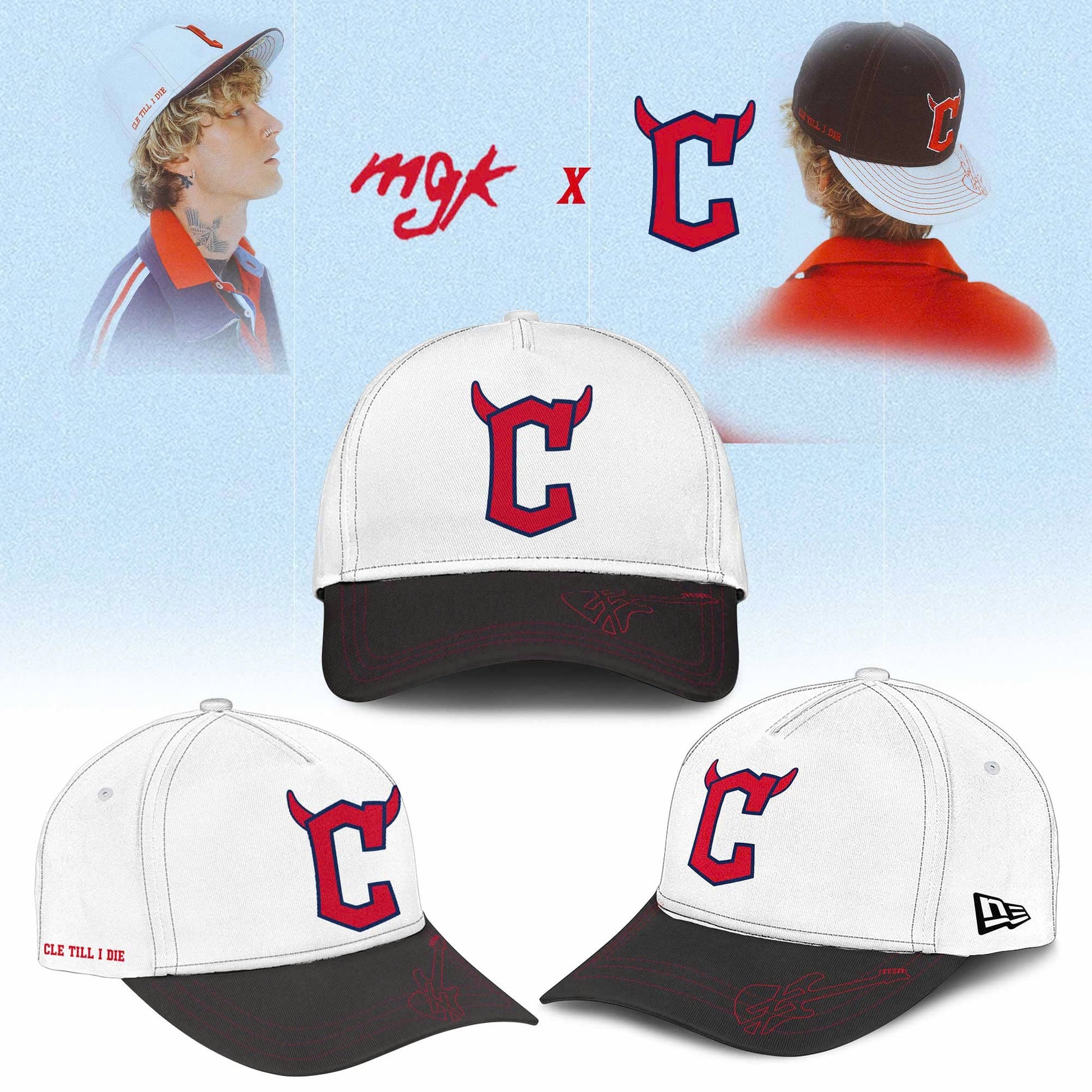 Cleveland Guardians x Mgk 2025 Limited Editions Baseball Hoodie White