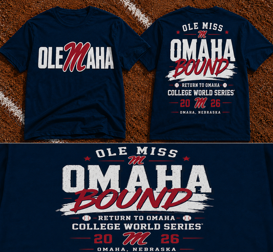 Ole Miss Rebels 2026 NCAA Baseball Men’s College World Series OMAHA T-Shirt