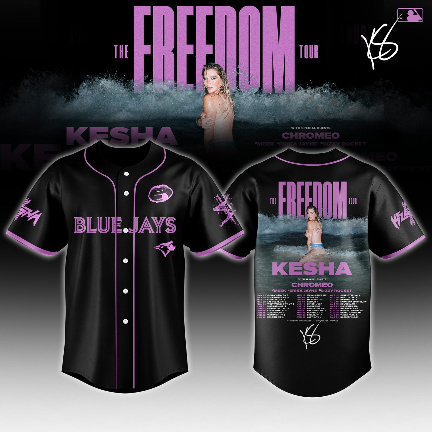 _ All Baseball Team x Kesha x The Freedom Tour 2026 Jersey Limited Edition