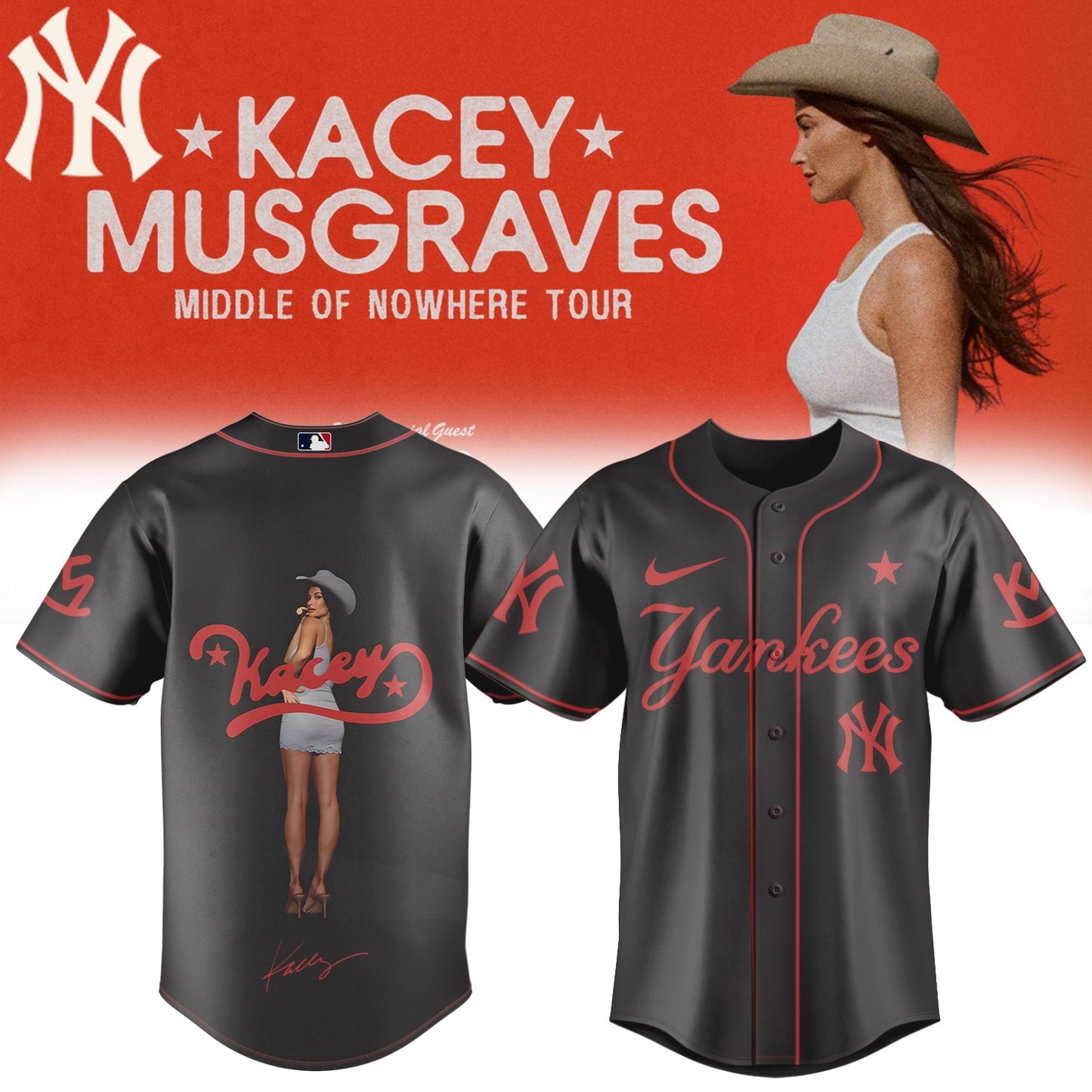 ,,Baseball X Kacey Musgraves Middle of Nowhere Tour Signed Jersey 2
