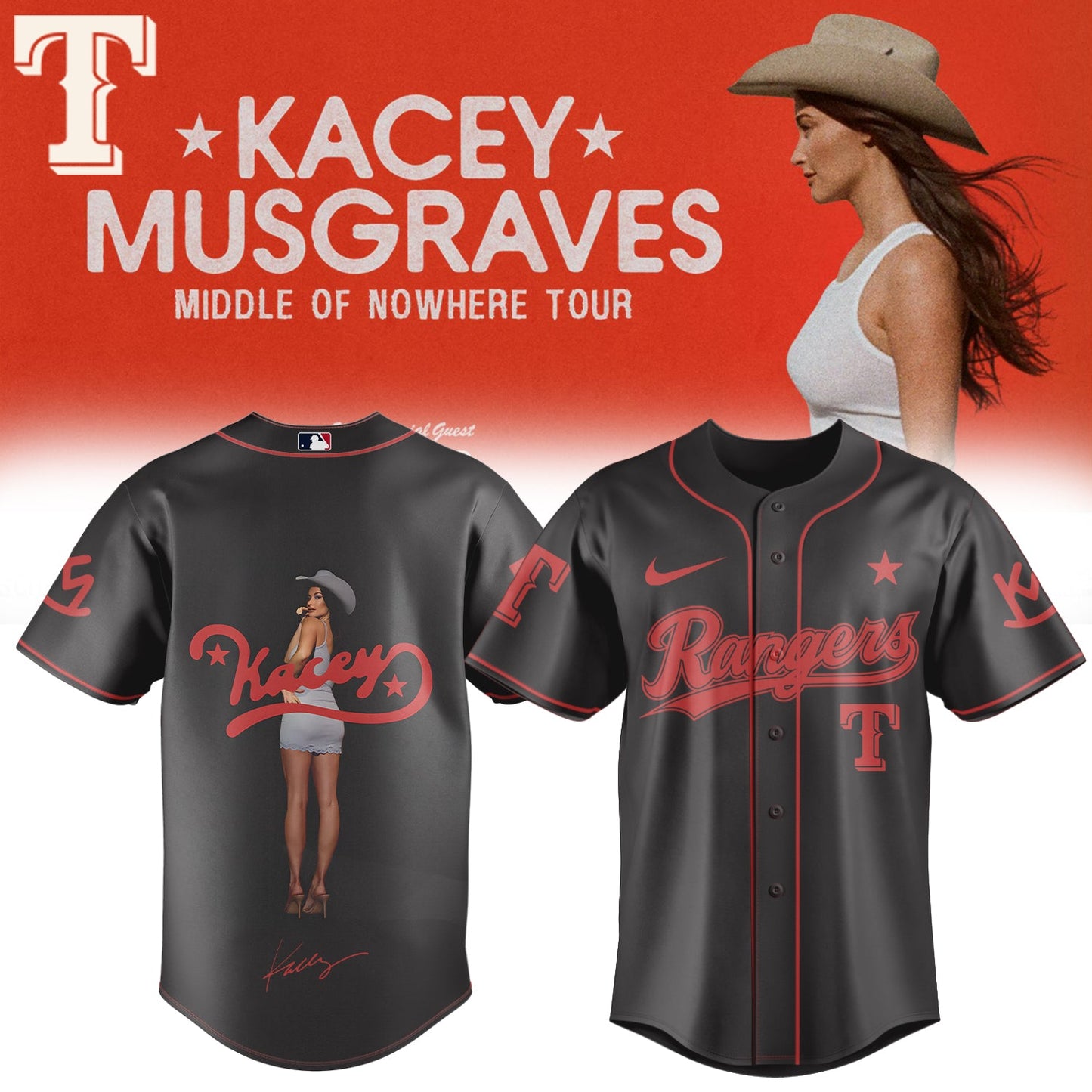 ,,Baseball X Kacey Musgraves Middle of Nowhere Tour Signed Jersey 2