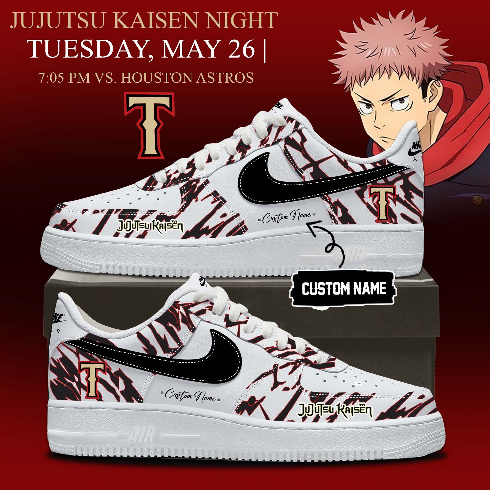 _,,,Texas Rangers x Jujutsu Kaisen 2026 AF1 Shoes