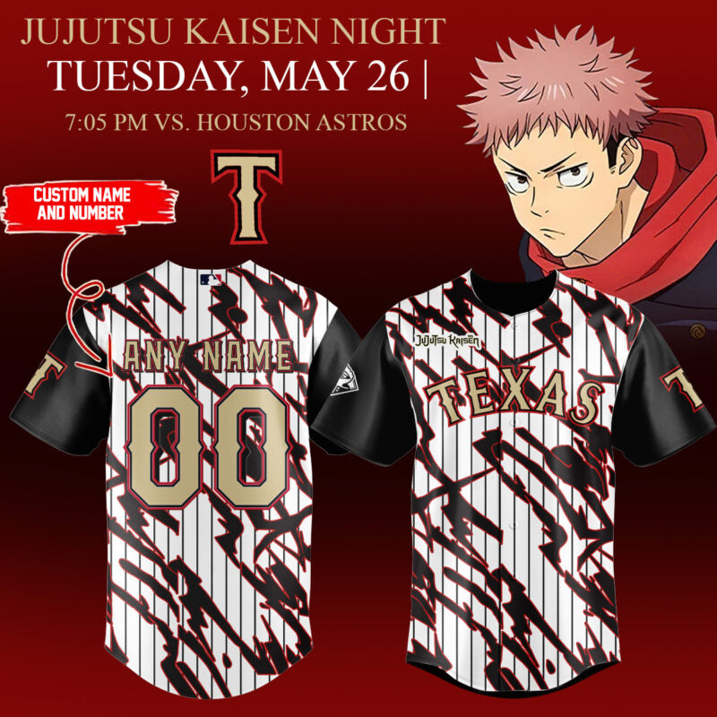 __Texas Rangers x Jujutsu Kaisen 2026 Baseball Jersey (Custom Name &amp; Number)