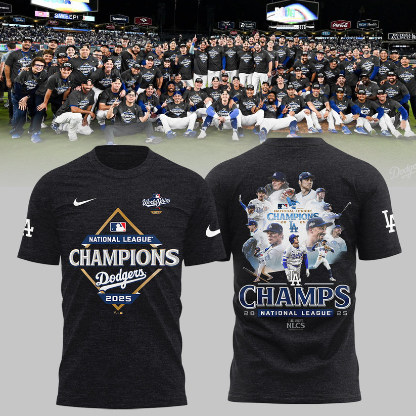 Los Angeles Dodgers NATIONAL LEAGUE CHAMPIONS 2025 2-Side T-shirt