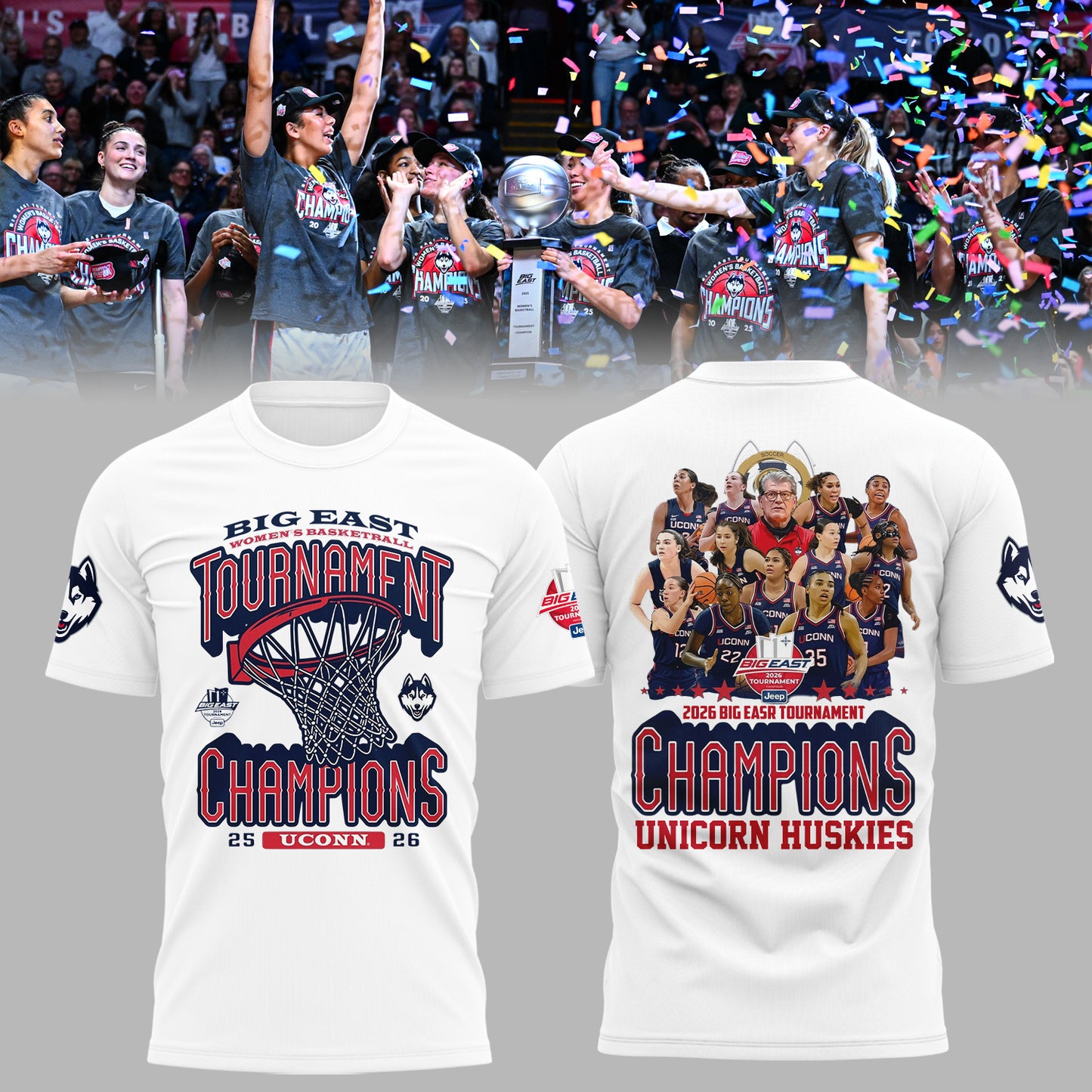 UConn Women’s Basketball 2026 BIG EAST Tournament Champions T-Shirt