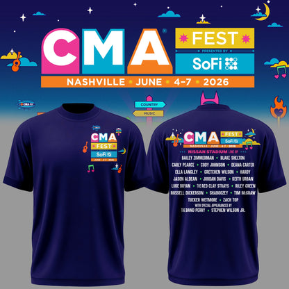 Limited Edition CMA FEST All Singers Line Up Tshirt 2026