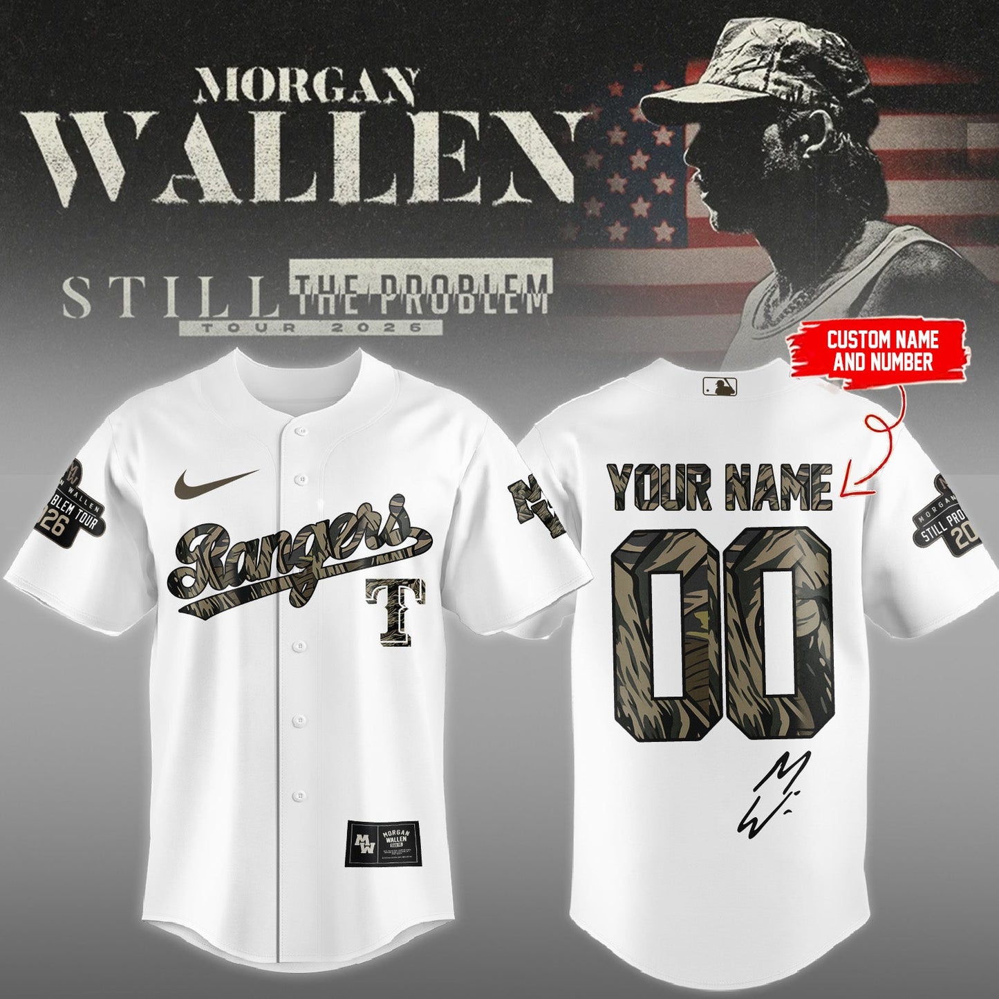 Morgan Wallen Still Problem Tour Jersey (Custom Name & Number)