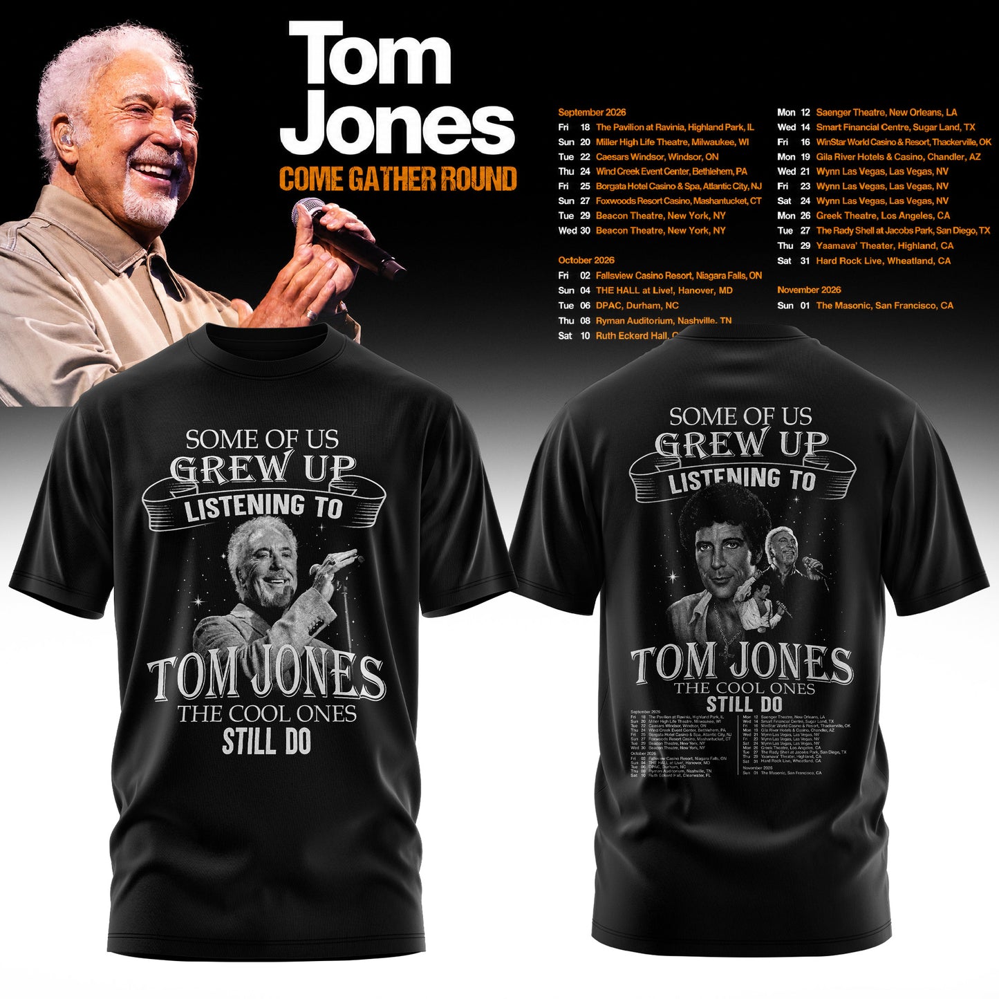 TOM JONES – COME GATHER ROUND COLLECTION TEE