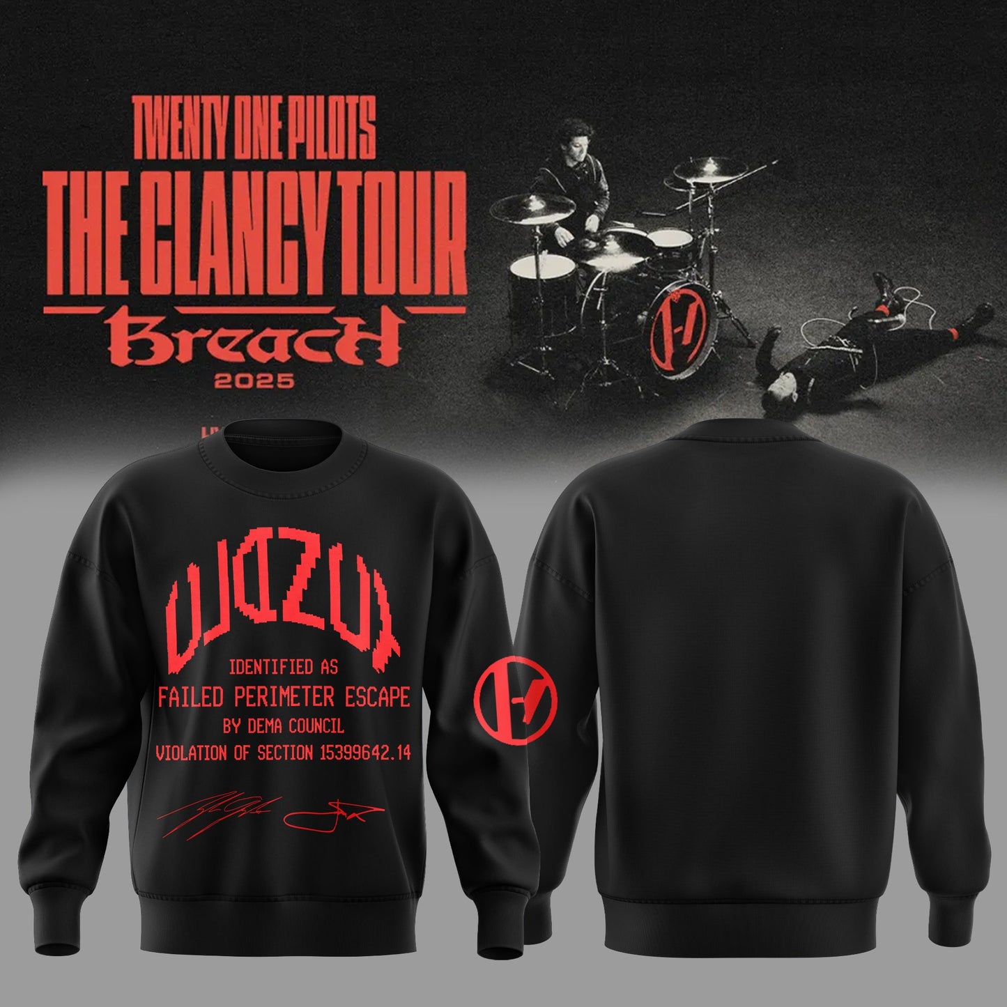 Twenty One Pilots The Clancy Tour: Breach Sweatshirt