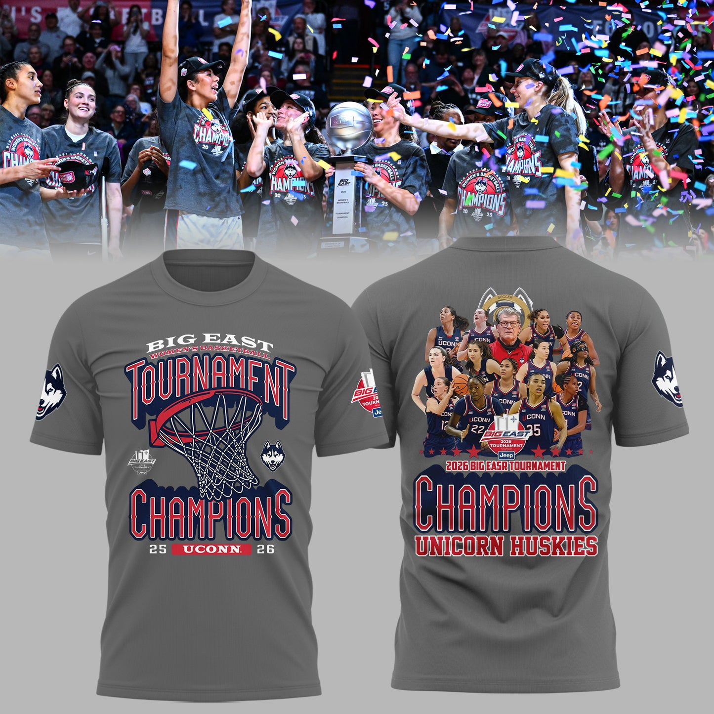 UConn Women’s Basketball 2026 BIG EAST Tournament Champions T-Shirt